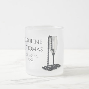 Cristal Esmerilado Taza conmemorativa de boda Diseño de perla elegant