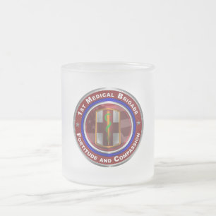 Cristal Esmerilado Taza conmemorativa de la 1ª Brigada Médica