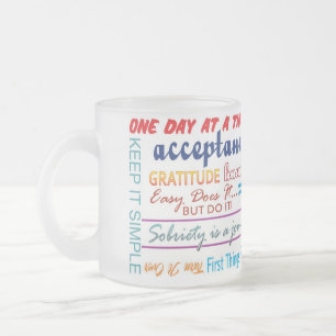 Cristal Esmerilado taza de 12 del paso lemas de la recuperación