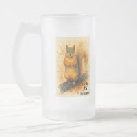 Taza de ardilla en acuarela: regalo de animal fore