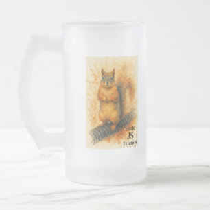 Cristal Esmerilado Taza de ardilla en acuarela: regalo de animal fore