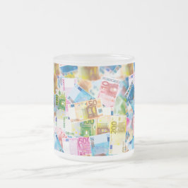 Cristal Esmerilado Taza de banquero con billetes de banco