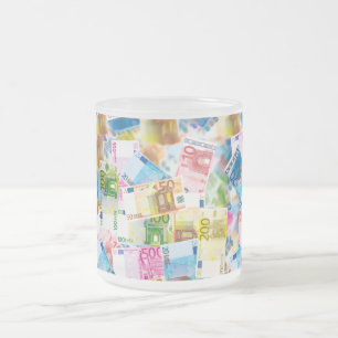 Cristal Esmerilado Taza de banquero con billetes de banco