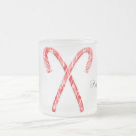 Cristal Esmerilado Taza de bastones de caramelo helados