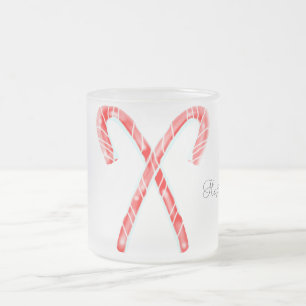 Cristal Esmerilado Taza de bastones de caramelo helados