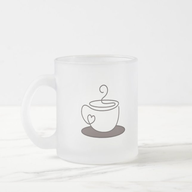 Cristal Esmerilado Taza de café (Izquierda)