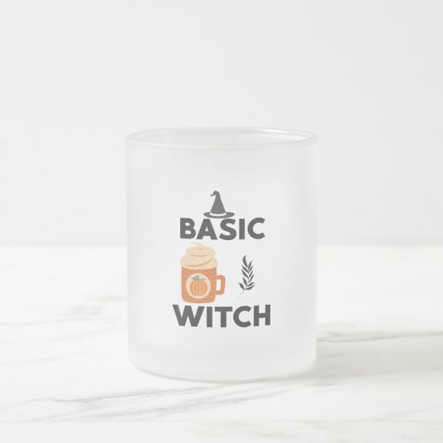Cristal Esmerilado Taza de café Básica Bruja (Centro)