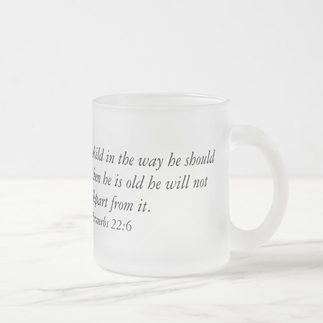 Cristal Esmerilado Taza de café con verso de la biblia (Derecha)