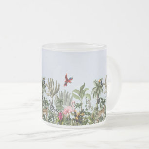 Cristal Esmerilado Taza de café de cerámica de fauna y flora de la se