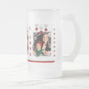 Cristal Esmerilado Taza de café de encargo del navidad de la foto y
