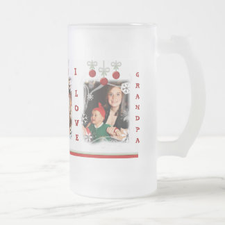 Cristal Esmerilado Taza de café de encargo del navidad de la foto y