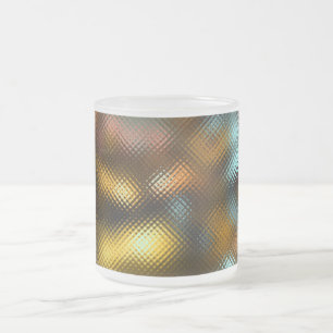 Cristal Esmerilado Taza de café de la taza, luces coloridas detrás