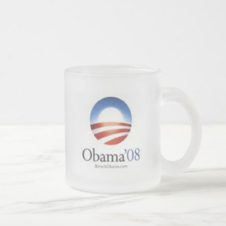 Cristal Esmerilado Taza de café de Obama '08 - "PROGRESO "