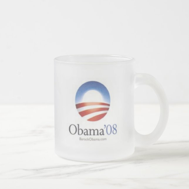Cristal Esmerilado Taza de café de Obama '08 - "PROGRESO " (Derecha)