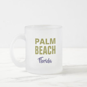 Cristal Esmerilado Taza de café de Palm Beach Florida