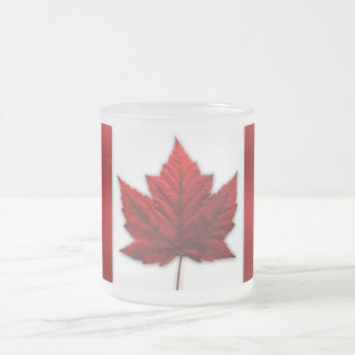 Cristal Esmerilado Taza De Café De Recuerdo De La Bandera De Canadá T