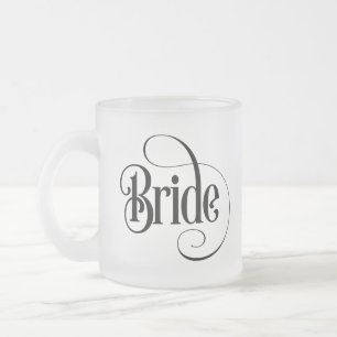 Cristal Esmerilado Taza de café de vidrio helado de novia