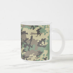 Cristal Esmerilado Taza de café helada Camo del arbolado