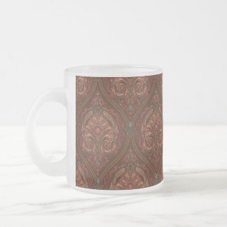 Cristal Esmerilado Taza de café marrón vintage con estampado de manda