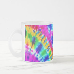 Cristal Esmerilado Taza de café teñida de colores de arcoíris