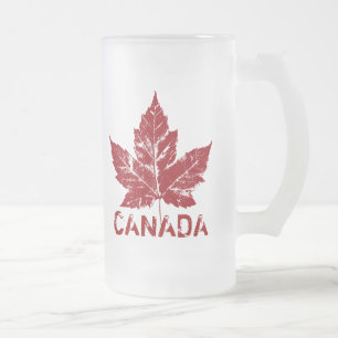 Cristal Esmerilado Taza de Canadá del vidrio de cerveza del recuerdo