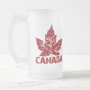 Cristal Esmerilado Taza de Canadá del vidrio de cerveza del recuerdo