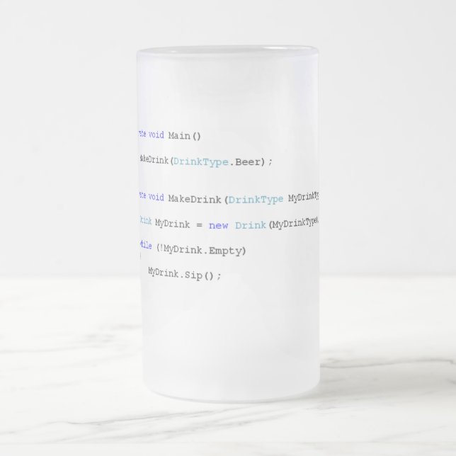 Cristal Esmerilado Taza de cerveza aguda de los programadores de C (Centro)