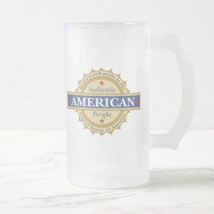 Cristal Esmerilado Taza de cerveza americana patriótica