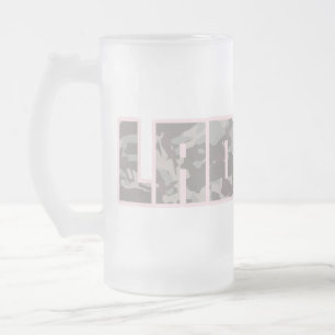 Cristal Esmerilado Taza de cerveza con camuflaje urbano "Ladette" mar