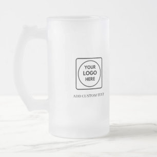 Cristal Esmerilado Taza de cerveza con logotipo personalizado escarch