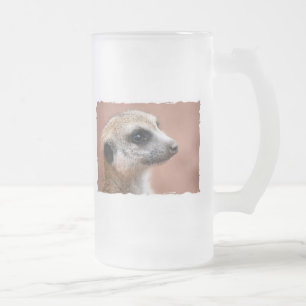 Cristal Esmerilado Taza de cerveza curiosa de Meerkat