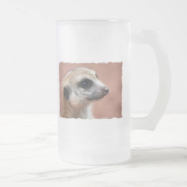 Cristal Esmerilado Taza de cerveza curiosa de Meerkat (Derecha)