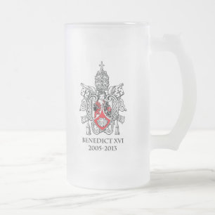 Cristal Esmerilado Taza de cerveza de Benedicy XVI