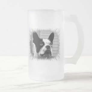 Cristal Esmerilado Taza de cerveza de Boston Terrier