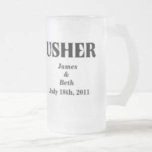 Cristal Esmerilado Taza de cerveza de encargo de Usher que se casa