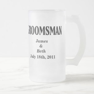 Cristal Esmerilado Taza de cerveza de encargo del padrino de boda de