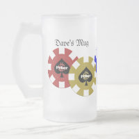 Taza de cerveza de la ficha de póker