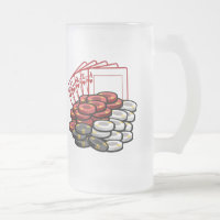 Taza de cerveza de la noche del juego de póker