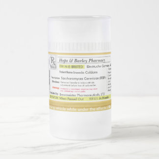 Cristal Esmerilado Taza de cerveza de la prescripción de RX
