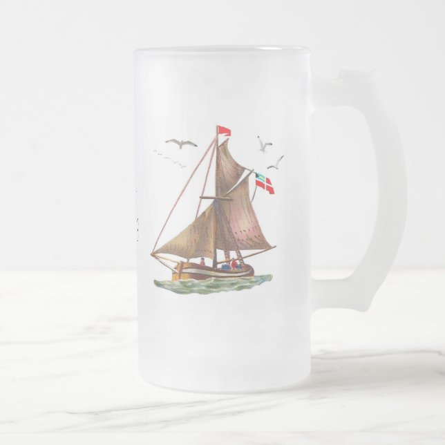Cristal Esmerilado Taza de cerveza de Sloop Juan B (Derecha)