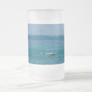 Cristal Esmerilado Taza de cerveza de vidrio helado Afloat At Mackina