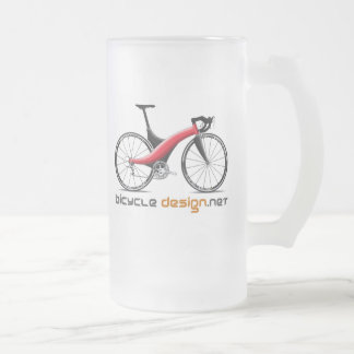 Cristal Esmerilado Taza de cerveza del diseño de la bicicleta