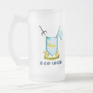 Cristal Esmerilado Taza de cerveza del escudo del centinela