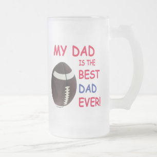 Cristal Esmerilado Taza de cerveza del fútbol del día de padre