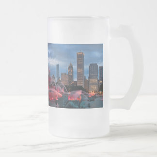 Cristal Esmerilado Taza de cerveza del horizonte de Chicago