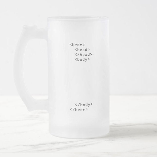 Cristal Esmerilado Taza de cerveza del HTML (Izquierda)