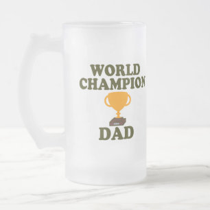 Cristal Esmerilado Taza de cerveza del papá del campeón del mundo