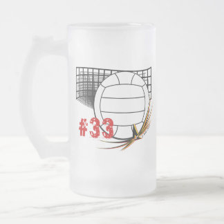 Cristal Esmerilado Taza de cerveza del voleibol