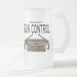 Cristal Esmerilado Taza de cerveza divertida de Contol del arma