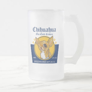 Cristal Esmerilado Taza de cerveza escarchada - chihuahua tuerta